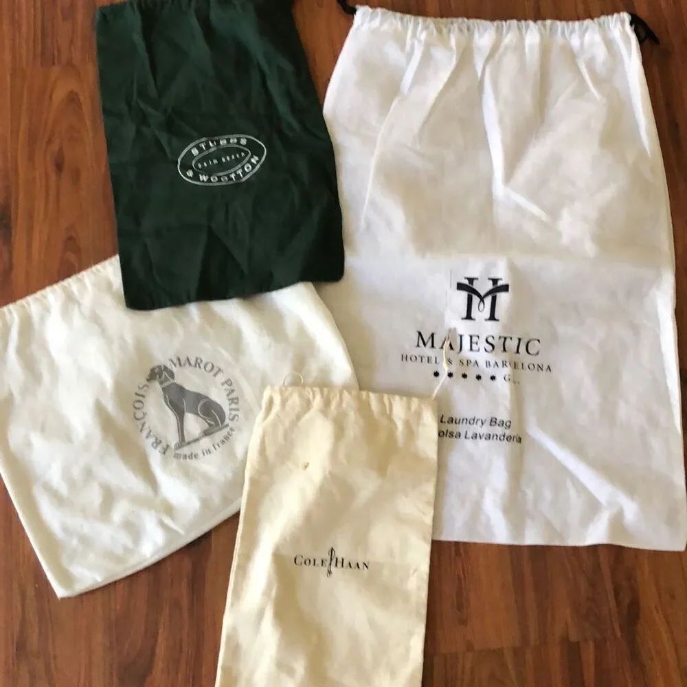 Assortment of different size, dust bags, Majestic, Hotel and spa, Stubbs and Woo
